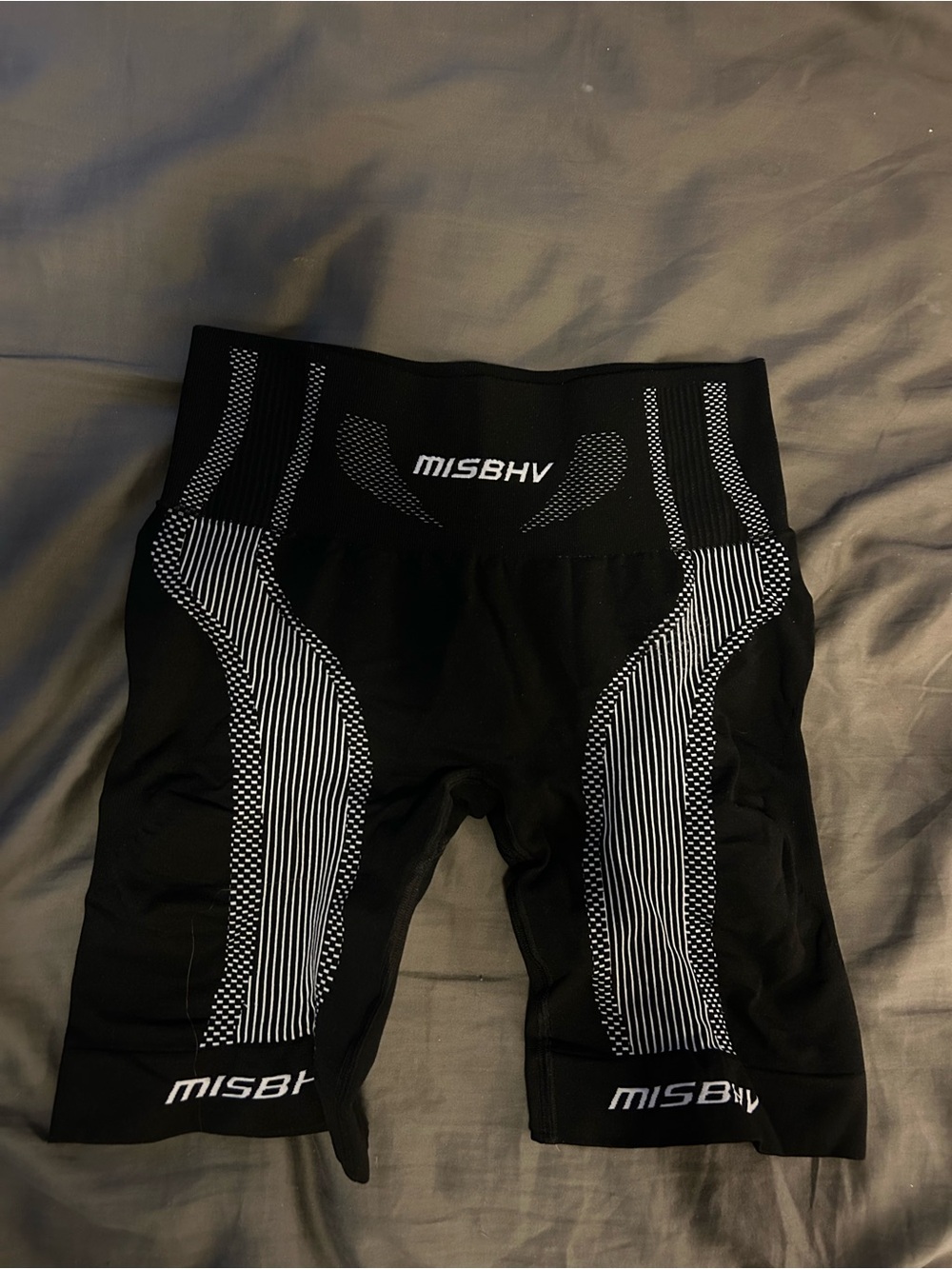 MISBHV Black Bike Shorts with Contrast Panels